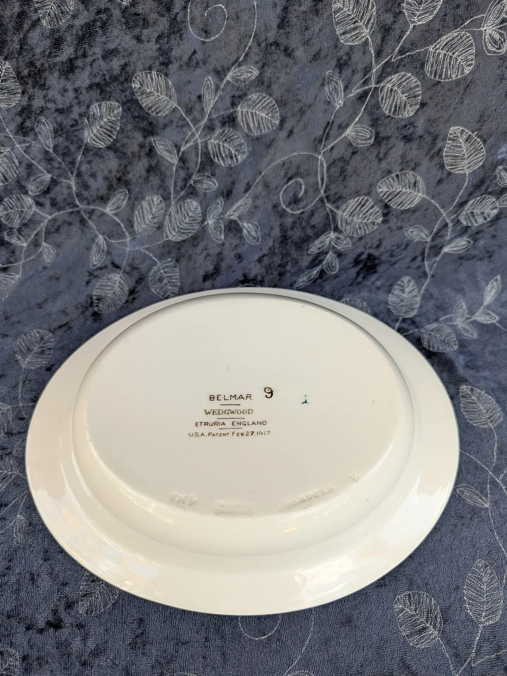 VTG Wedgwood Belmar Oval Serving Vegetable Bowl Flowers Basket Cottagecore White